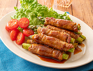 アスパラの肉巻きソテー
