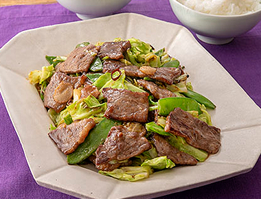 牛肉とキャベツの甘みそ炒め