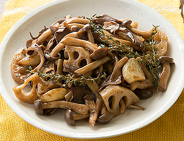 きのことれんこんのホットマリネ