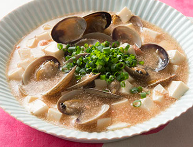 あさりと明太子の和風麻婆豆腐