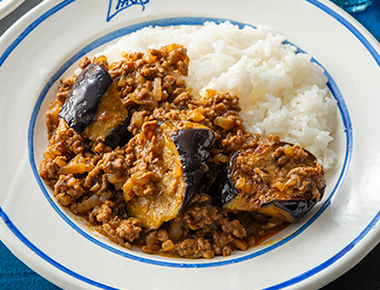 なすとひき肉のカレー