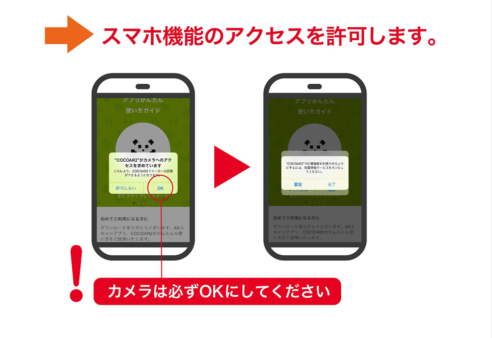 スマホ機能のアクセスを許可します。